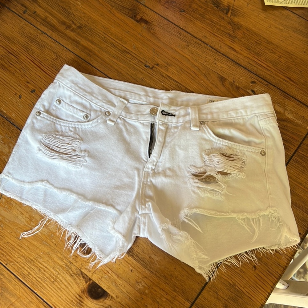 White denim shorts